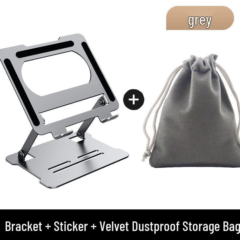 Gold Steel Portable Laptop Stand with Cooling and Adjustable Height