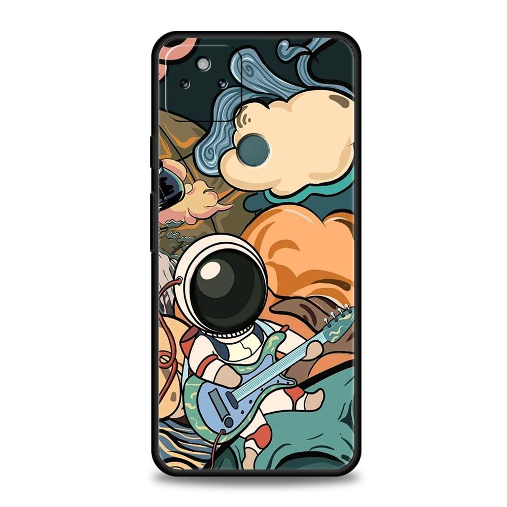 Cartoon Cute Cosmonaut Phone Case Cover for Google Pixel 10 9 8 7 6 9A 8A 7A 6A Pro Shockproof Soft TPU 9 Pro XL Shell Capas Bag