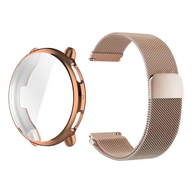 Milanese Loop Stainless Steel Watchband and TPU Protection Case for Amazfit Active 2 SmartWatch Strap Accessories