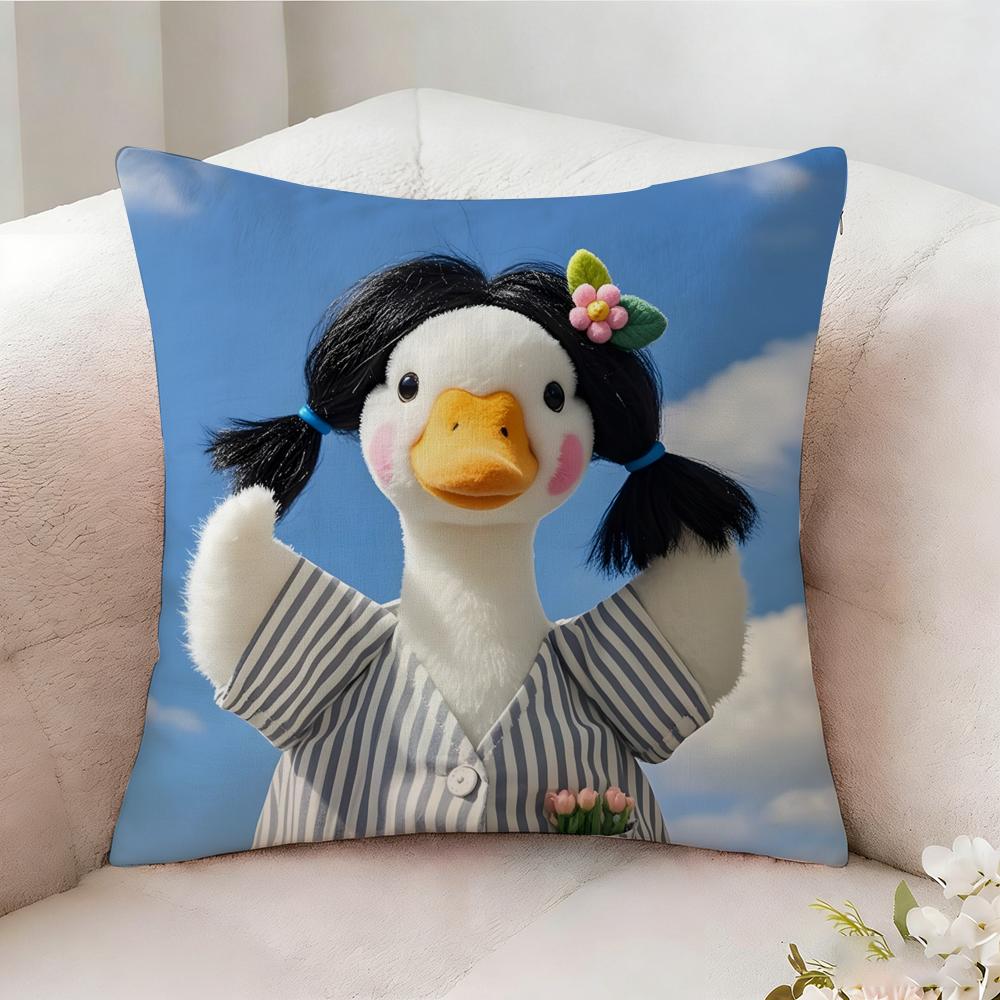 Funny And Cheerful Duck Pillow Case Pillowcase Doublesided Printed Sofa Cushion Bedroom Headboard Pillow