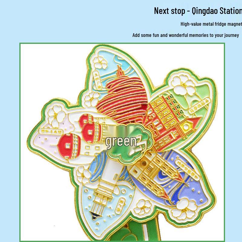 Qingdao Landmark Rotating Flower Magnet Souvenir