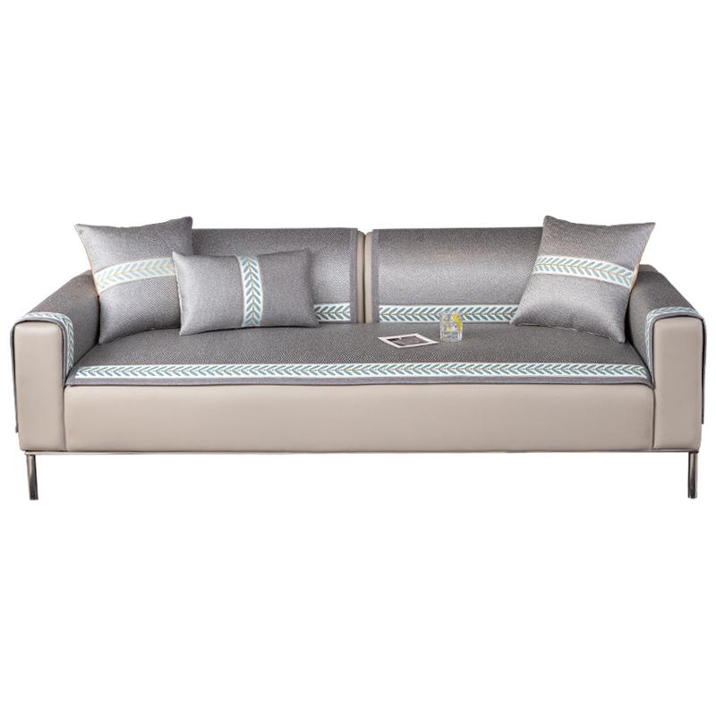 Sofa Cushion Summer Rattan Mat Mat Seat Cushion Wormwood Ice Silk Non-Slip Leather Sofa Cover Cover Summer Ice Cushion