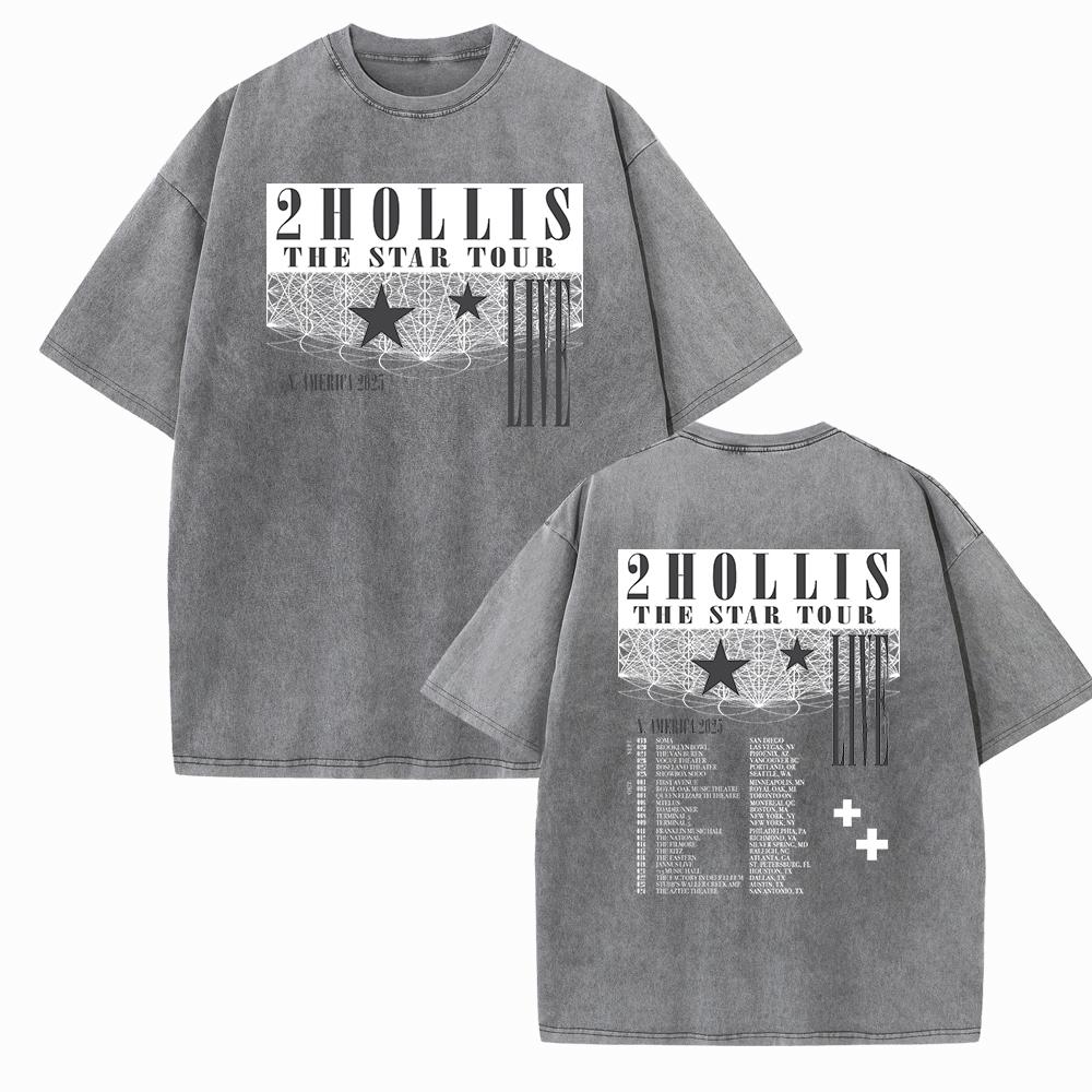 2hollis Tour Shirts Harajuku Vintage O-Neck Short Sleeve Cotton Man Woman T-Shirts Gift Tops