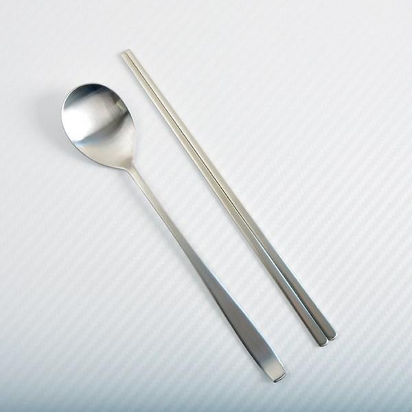 Willive domestically produced 304 stainless steel cutlery set of 10 matte, silver, spoon 10p + chopsticks 10p, Korean popular tableware
