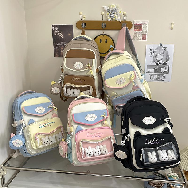 Schoolbag cute cartoon pain bag backpack 1011 new large capacity computer backpack junior high school girl high school student schoolbag