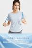 MORGEN SKY Short Sleeve Yoga Activewear Top with Round Breathable Thin and Stretch and Flattering for and Fitness Women's Hem, Mesh, Fabric, Slimming,