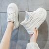 Inner height increase white shoes women's spring new leather thick baseplate shoes lightweight soft sole versatile casual shoes