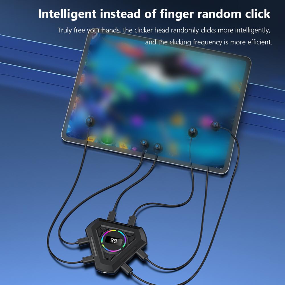 Cellphone Screen Auto Clicker Adjustable Speed Automatic Tapper Physical Simulation Finger Click Device for Games Live Broadcast