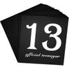 40pcs Black and Silver Official Teenager 13th Birthday Cocktail Napk 13th Birthday Decorations for Boys Girls Party Supplies Disposable Paper