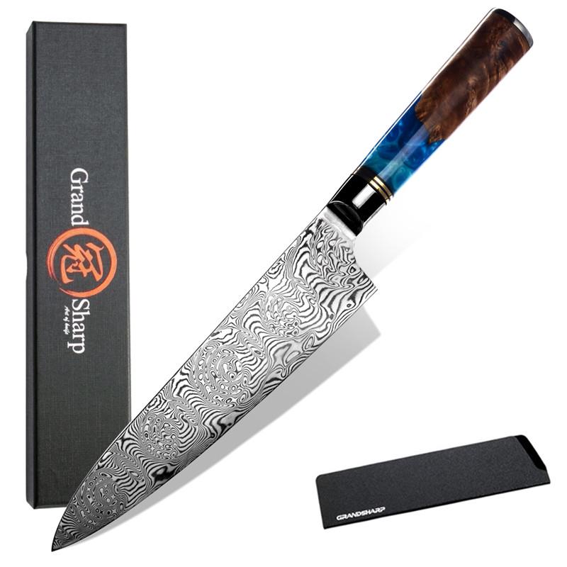 7.5 Inch Chef Knife 110 Layers Damascus Kitchen Knives Stainless Steel Chefs Slicing Cooking Tool