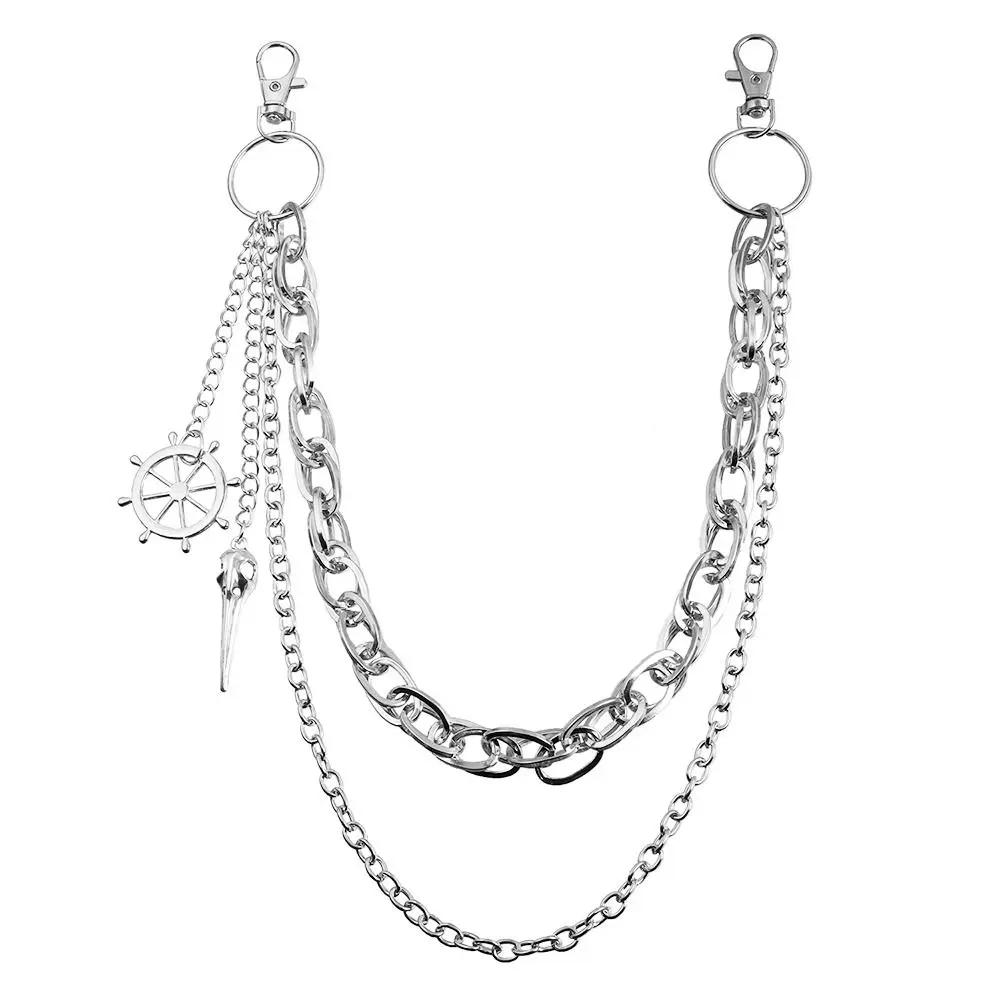 Modischer Metallanhänger Hosenkette Punk Rock HipHop Taillenkette Y2K Jeans Hosen Schmuck Zubehör für Männer Frauen