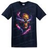 Cosmic Skull T Shirt Neon Galaxy Lightning Gothic Horror Art Graphic Tee Print