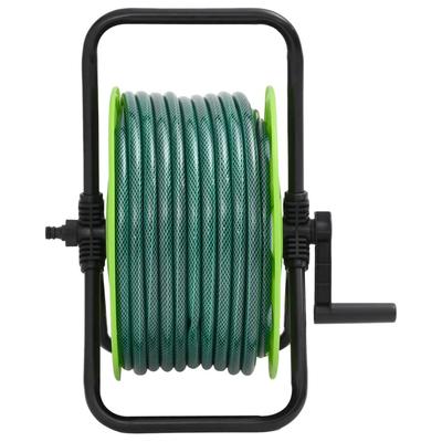 Freestanding Hose Reel In Green with 20 M PVC Hose