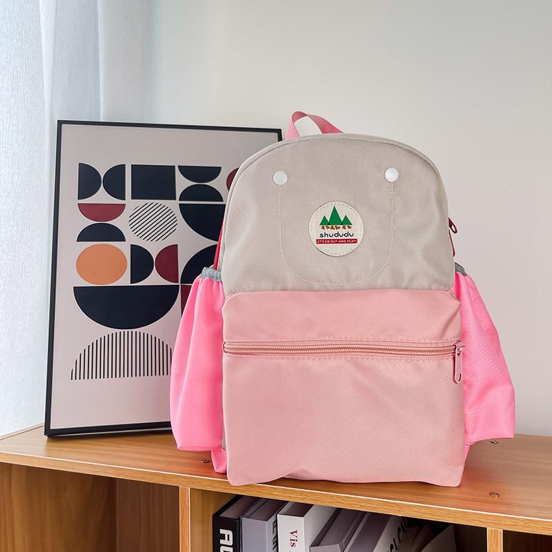 Cute Children Dual Backpack For Kindergarten With Breathable Oxford Fabric And Cushioned Straps