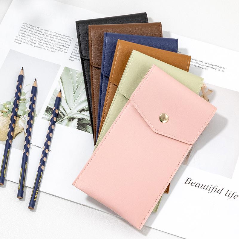 Large Capacity PU Leather Ballpoint Pen & Glasses Storage Bag