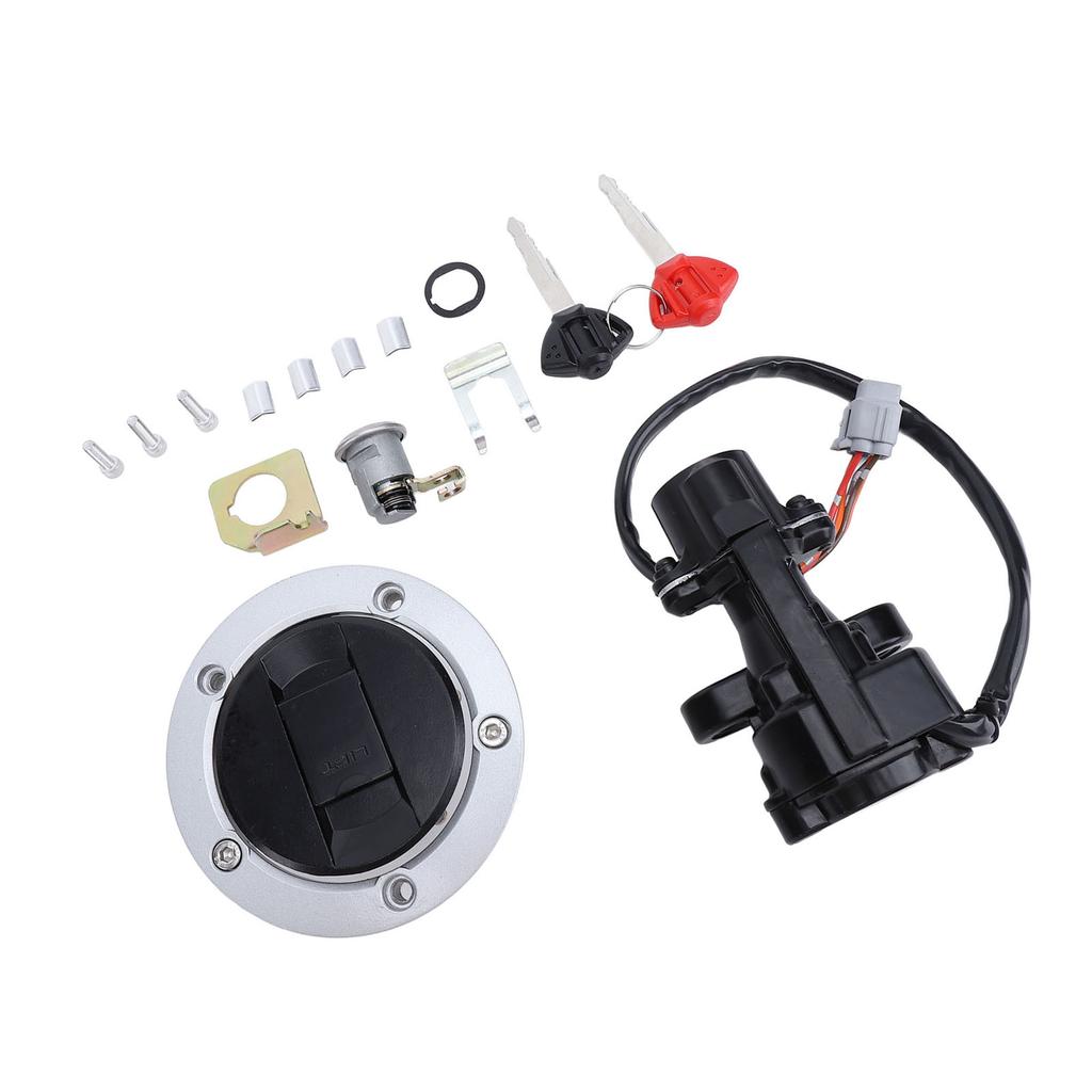 Ignition Switch Fuel Gas Cap Seat Lock Set Metal ABS Replacement for Suzuki GSXR600 GSXR750 GSXR1000