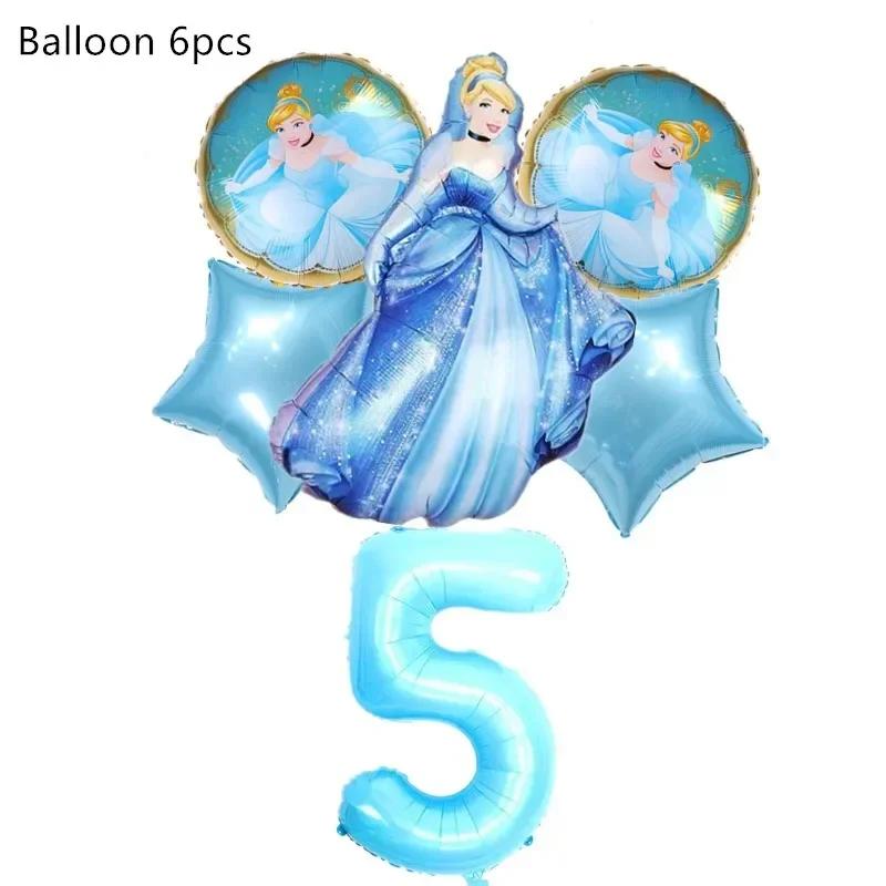 Cinderella Birthday Party Decoration Princess Balloons Cups Plates Banner For Girls Party Favor Gifts Baby Shower Photo Props