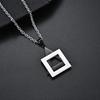 New Triangle Square Geometry Suspended Creative Titanium Steel Necklace Black and White Two Color Splicing Pendant