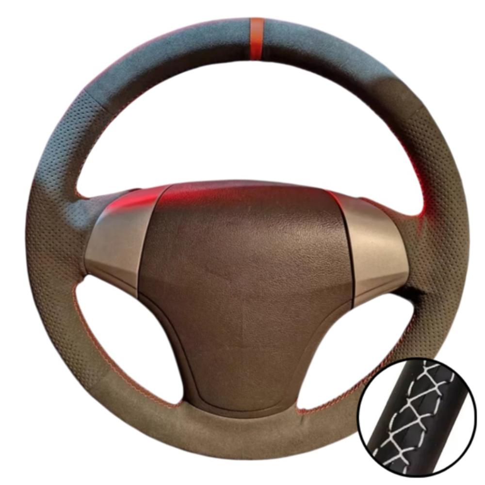 Auto Interior Accessories Hand Stitched Perforated Soft Suede Leather 2008 - 2010 Steering Wheel Cover For Hyundai Elantra