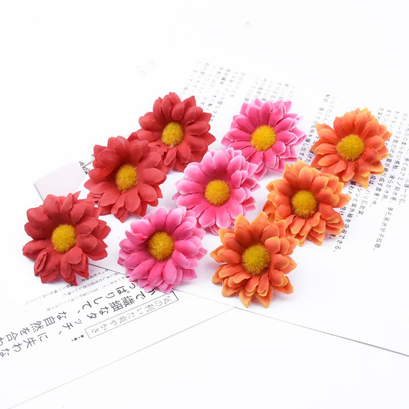 Künstliche Blumen Weihnachtsdekorationen für Zuhause Vase Tisch Hochzeit Dekorativer Kranz Seidenkleine Gänseblümchen DIY Geschenkbox Sammelalbum