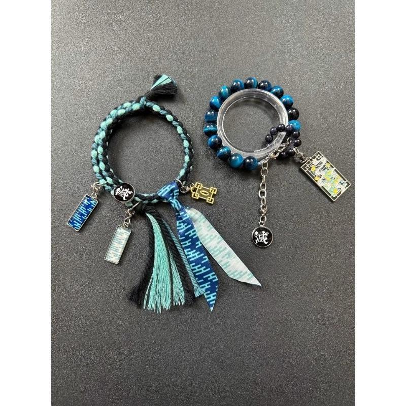 Demon Slayer Tokitou Muichirou Anime Zubehör Kreativer Kasumi Säule Ton-in-Ton Dekoratives Gewebtes Armband Hochwertige Geschenke