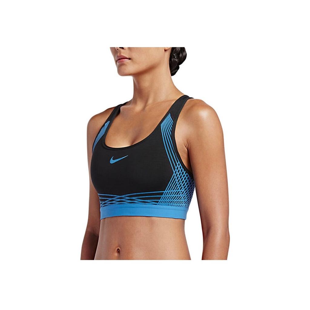 Nike Logo Print Breathable Sports Bra Women Underwear Blue 805308-015