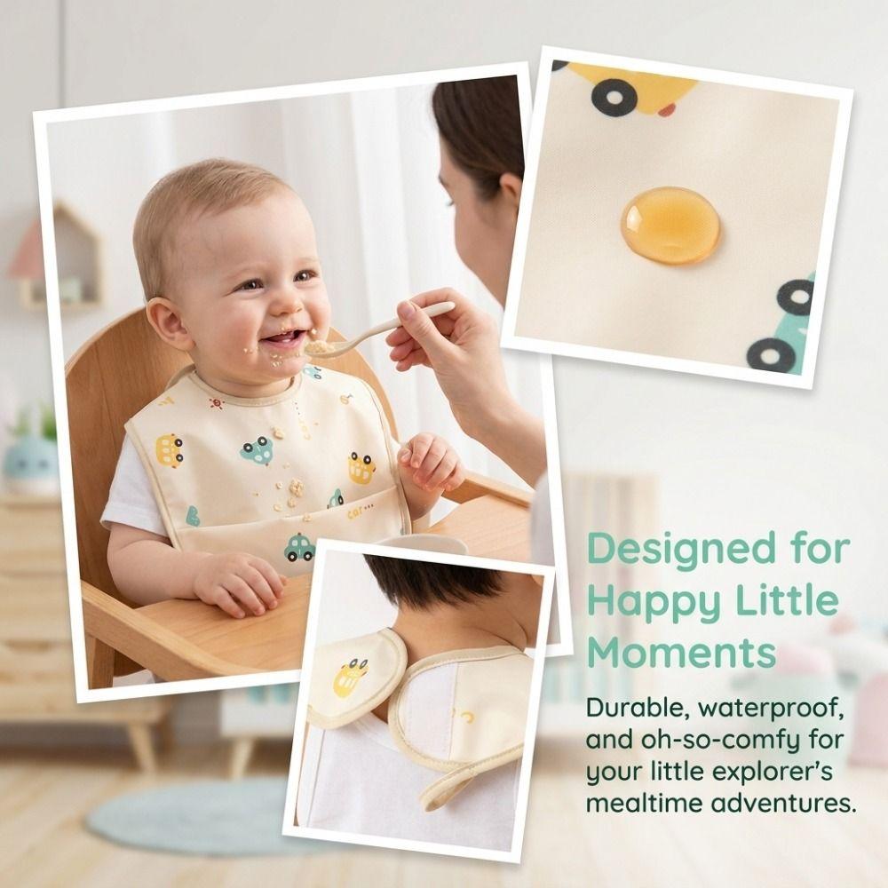Adjustable Toddlers Feeding Apron Waterproof Baby Apron Practical Baby Feeding Bib  Mealtime