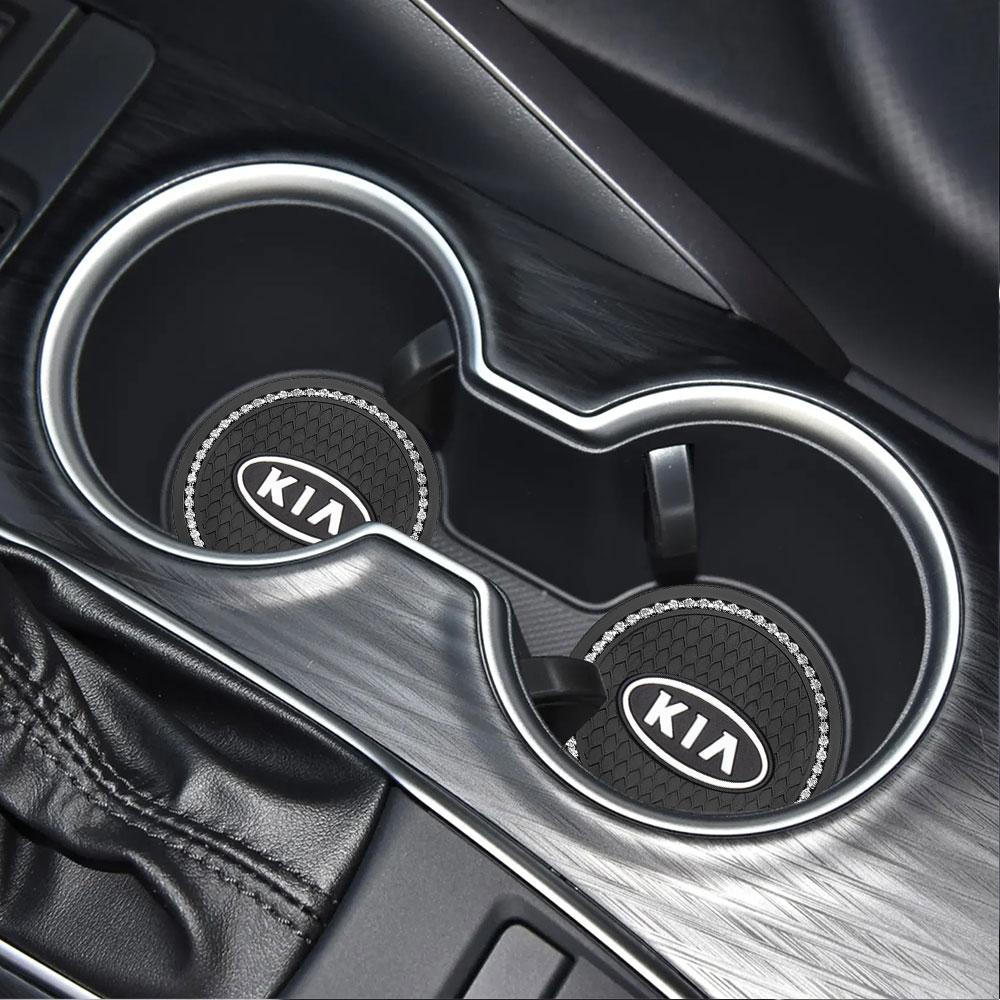 2026 Hot Car Sticker Car Diamond Rubber Non-slip Mat Water Cup Slot Pad Car Coaster For KIA Ceed Sportage Rio 3 Proceed K5 Sedon