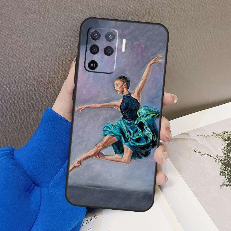Gymnastics Oil Painting For OPPO Find X3 X5 Pro A9 A5 A31 2020 A15 A16 A52 A72 A1K A83 A91 A54 A74 A94 A53S Case