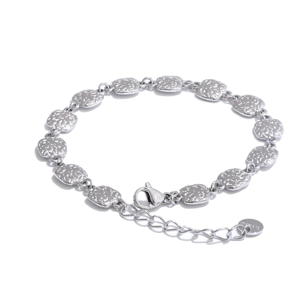 Yhpup Fashion Stainless Steel Square Chain Bracelet Bangle for Women Rust Proof Personalized Charm Wrist Jewellery Gift