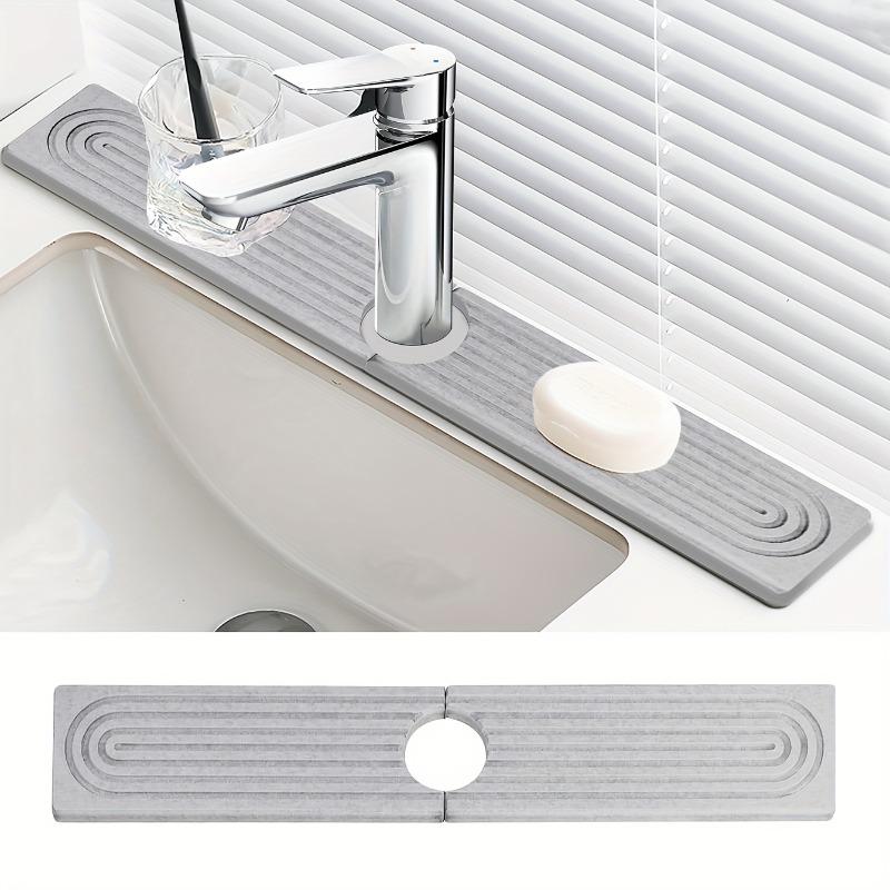 2-Pack Diatomite Faucet Pads Set Fast-Absorbent Quick Dry Bathroom Sink Mat for Kitchen Countertop Sink Cover