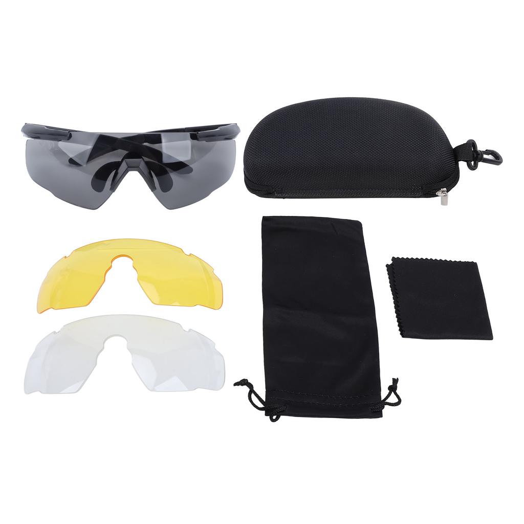Sportsonnenbrille Winddicht Hochtemperaturbeständig HD-Linse Radfahren Laufen Angeln Brille Schwarz