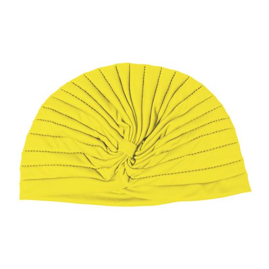 Yoga Hat with Satin Lining Hair Protection Frizz Control Soft Breathable Turban Nightcap High-Elastic Pleated Fabric Turban Hat