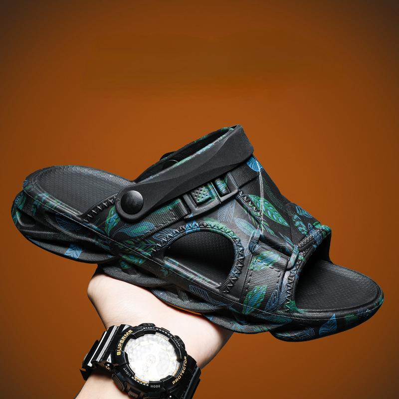 fashion Men Thick Platform Slippers Fashion Beach Sandals Man Slipper Anti-Slip Sandals Flip Flops Male Casual Indoor Dual-purpose Shoes