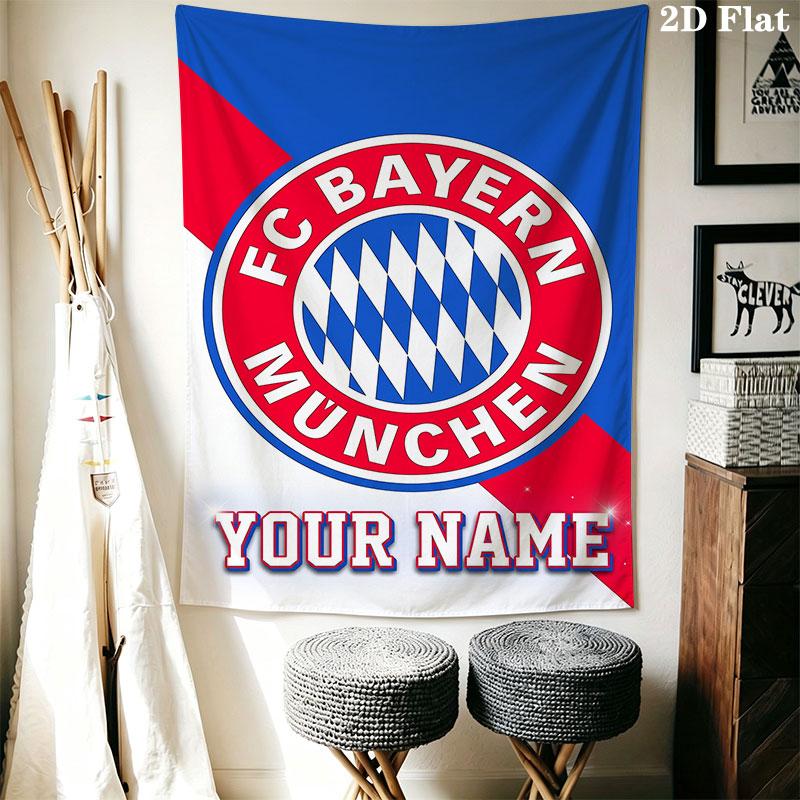 Custom Fc Bayern Munich Wall Hanging Printed Fabric Blanket Decorative Tapestries for Bedroom Living Room Home Decor