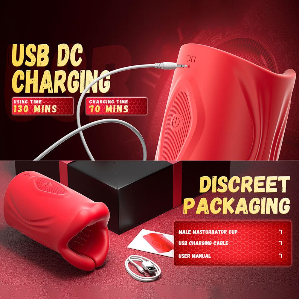 Männlicher Masturbator Penis Trainingsvibrator Männer Eichel Massage Stimulator mit 9 Vibrationsverzögerungstraining Übungsgerät Sexspielzeug für Erwachsene 18