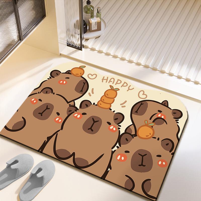 Cartoon Style Irregular Bathroom Non-slip Mat Toilet Toilet Door Dirty Absorbent Diatom Mud Mat
