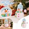 3D Snowman Christmas Tree Ornament with Button Battery for Holiday Hanging Decor