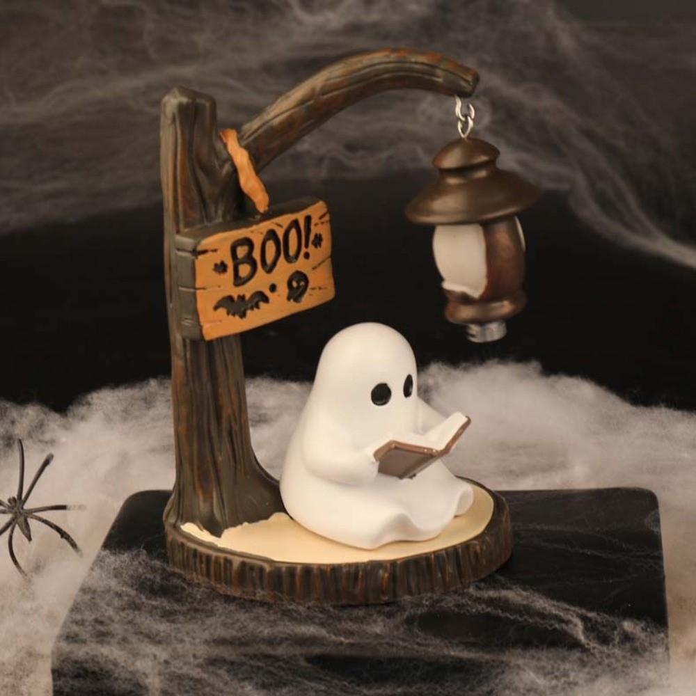 Handbemalte Halloween-Lampe, batteriebetrieben, Schreibtisch-Dekoration, Licht, Geschenk für Buchclub