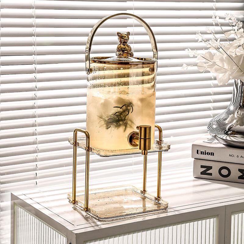 Light Luxury Glass Cold Water Pitcher Set with Faucet