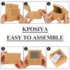 10pcs Khaki Clear Window Bakery Boxes Individual Cupcake Boxes Cookie Boxes Gift Box Gift Packing Box for Cookies Donuts Macaroon Mini Cake Boxes