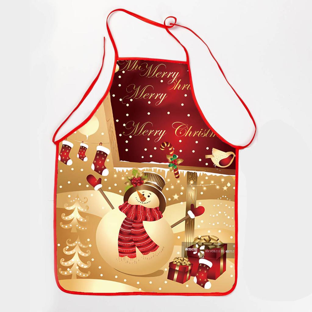 Christmas Claus Print Apron Waterproof And Stain-Resistant Household Christmas Apron