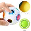 hot! 2 Pcs Magic Rainbow Ball Challenging Puzzle Cube Fidget Toy for Children/Adults