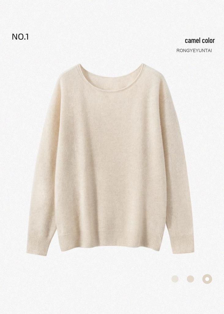 Women's 100% Cashmere Loose Fit Base Layer Top for Autumn/Winter
