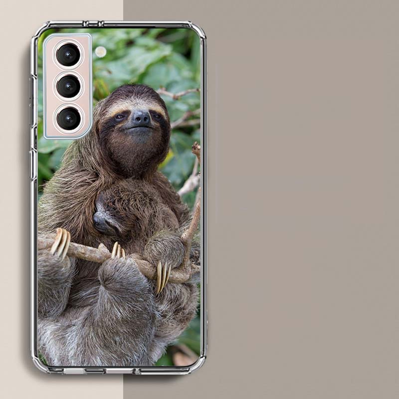Cute Sloth Phone Case For Samsung A16 A26 A36 A56 A17 A15 A25 A35 A55 A14 A24 A34 A54 A04S A05S Galaxy Note 20 10 9 8 A9 A8 A7 A