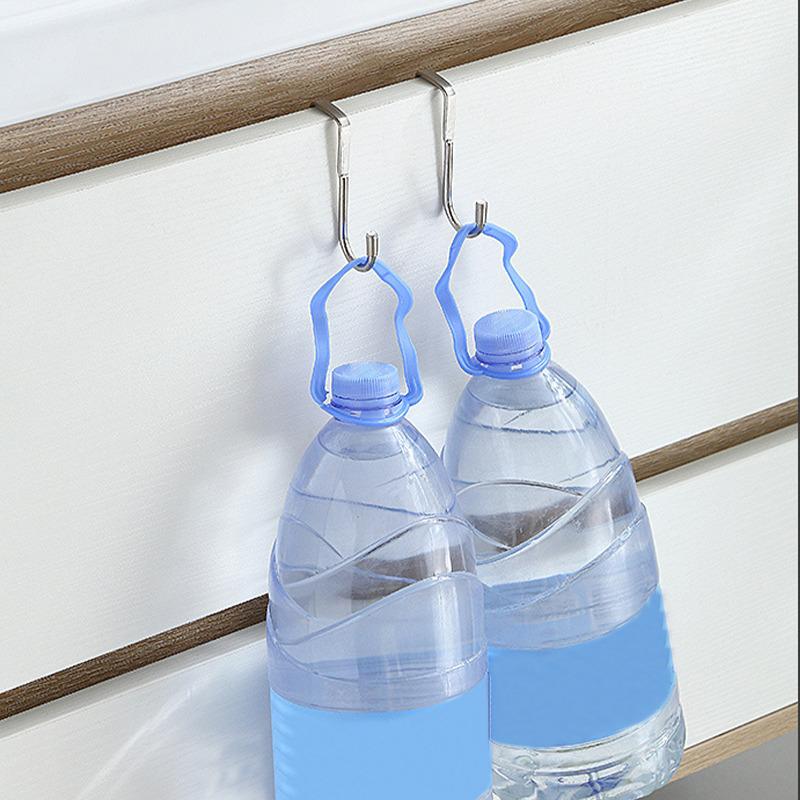 304 Stainless Steel Free Punching Hook Double S-shape Hook Kitchen Bathroom Cabinet Door Back Type Coat Towel Storage Hanger