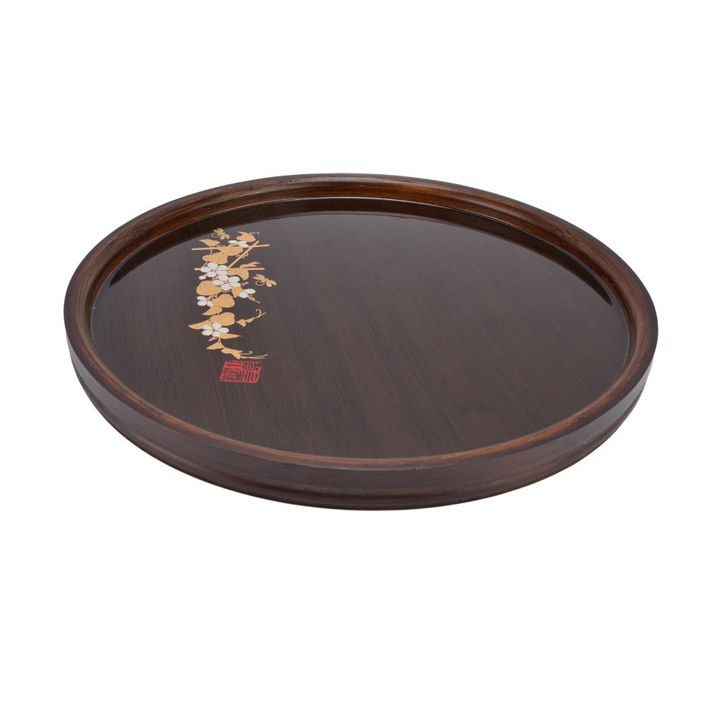 Smooth  Surface Tea Coaster Tray Bamboos Serving Plate Safe Touch Food Platter  Snack Storage