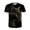 Novelty Beach Cat Beer Pattern Print T-shirt 3D Men Women Trend Personality Tops Oversized Short sleeve Crew Neck Streetwear Tee