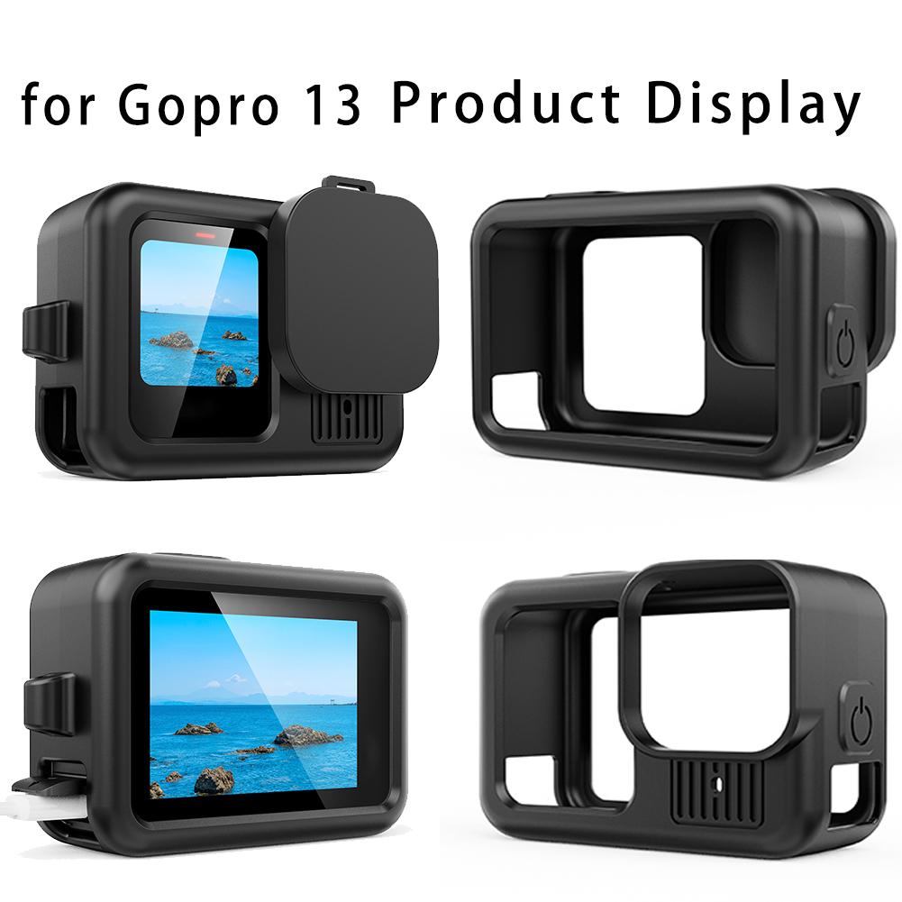 Silikonhülle für GoPro Hero 13, schwarzer Displayschutzfilm, Objektivdeckelabdeckung, Aufbewahrungstasche für Go Pro 13 12 11 10 9, Hüllenzubehör