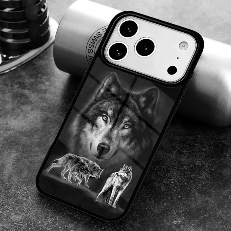 Howl of A Wolf Under The Moon pattern Phone Case for iPhone 17 16 15 Pro Max Air 14 13 12 11 Plus Shockproof Cover
